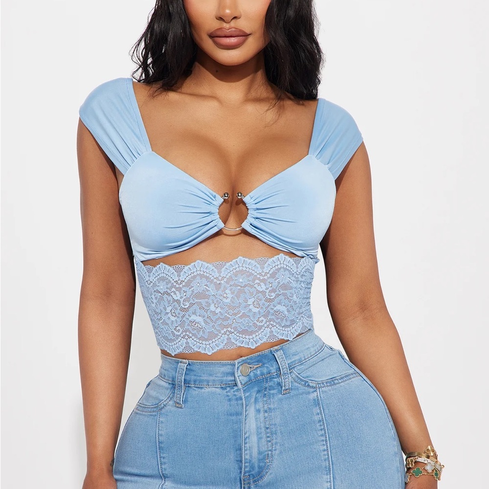 Blue Lace Top